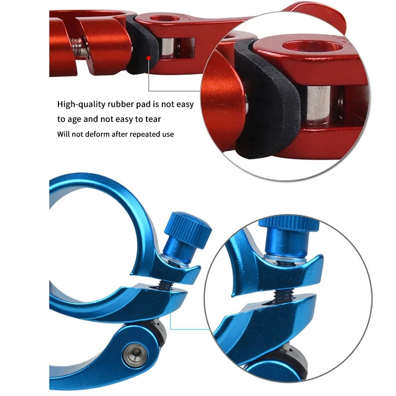 

Mi.Xim 2 Pcs Bike Seat Post Clamp Lightweight Seatpost Collar Black & Gold