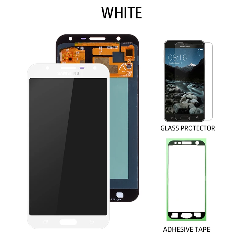 White No Frame AMOLED ЖК-дисплей для samsung J701 ЖК-дисплей J701F для samsung Galaxy J7 Neo ЖК-дисплей сенсорный экран сборка Замена - Цвет: White No Frame