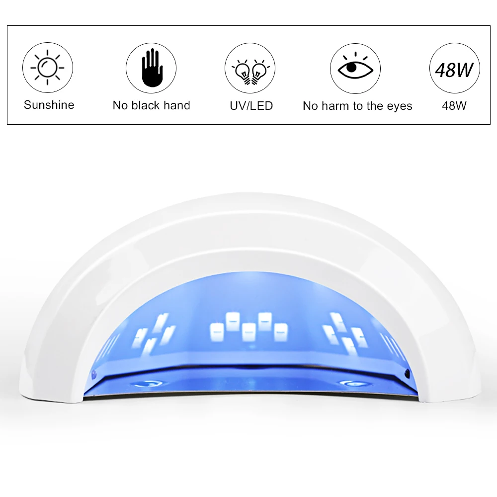 Автоматический датчик 48 Вт Профессиональная УФ лампа 365 + нм для отверждения всех