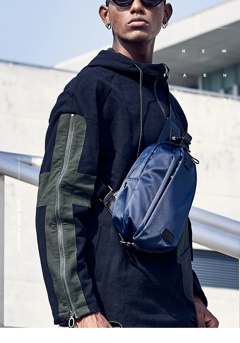 Zoger Japanese street chest bag men's tide brand men's shoulder bag Messenger bag tooling function wind bag fashion Oxford backp