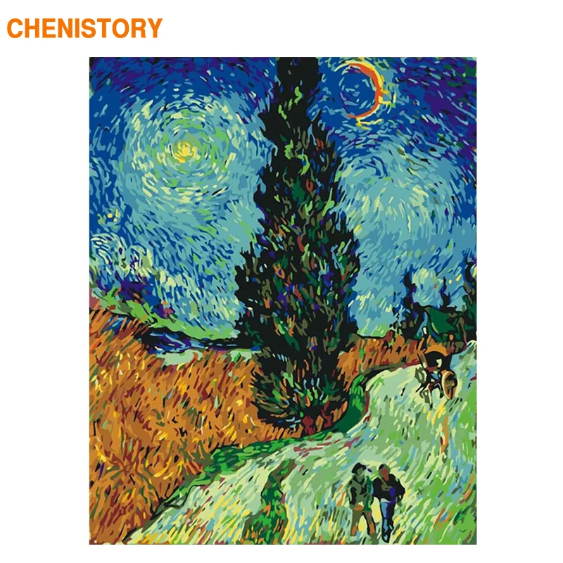 

CHENISTORY Framed Famous Picture DIY Painting By Numbers Acrylic Coloring By Number Canvas Painting For Home Decors Gift Picture