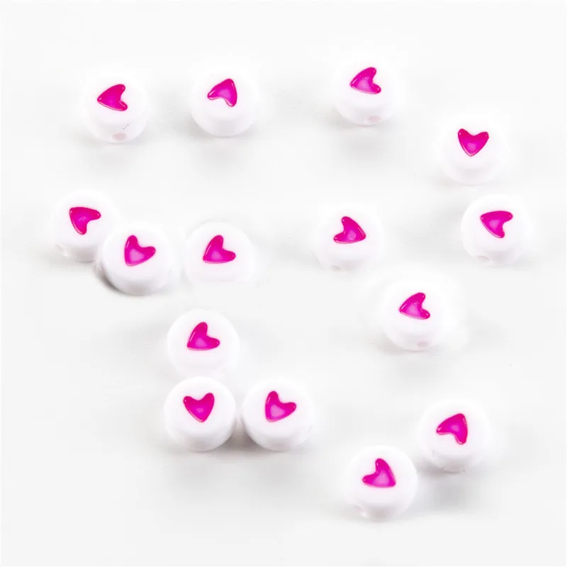 Небольшой заказ 100 шт. 4*7 мм плоские круглые акриловые бусины в форме сердца