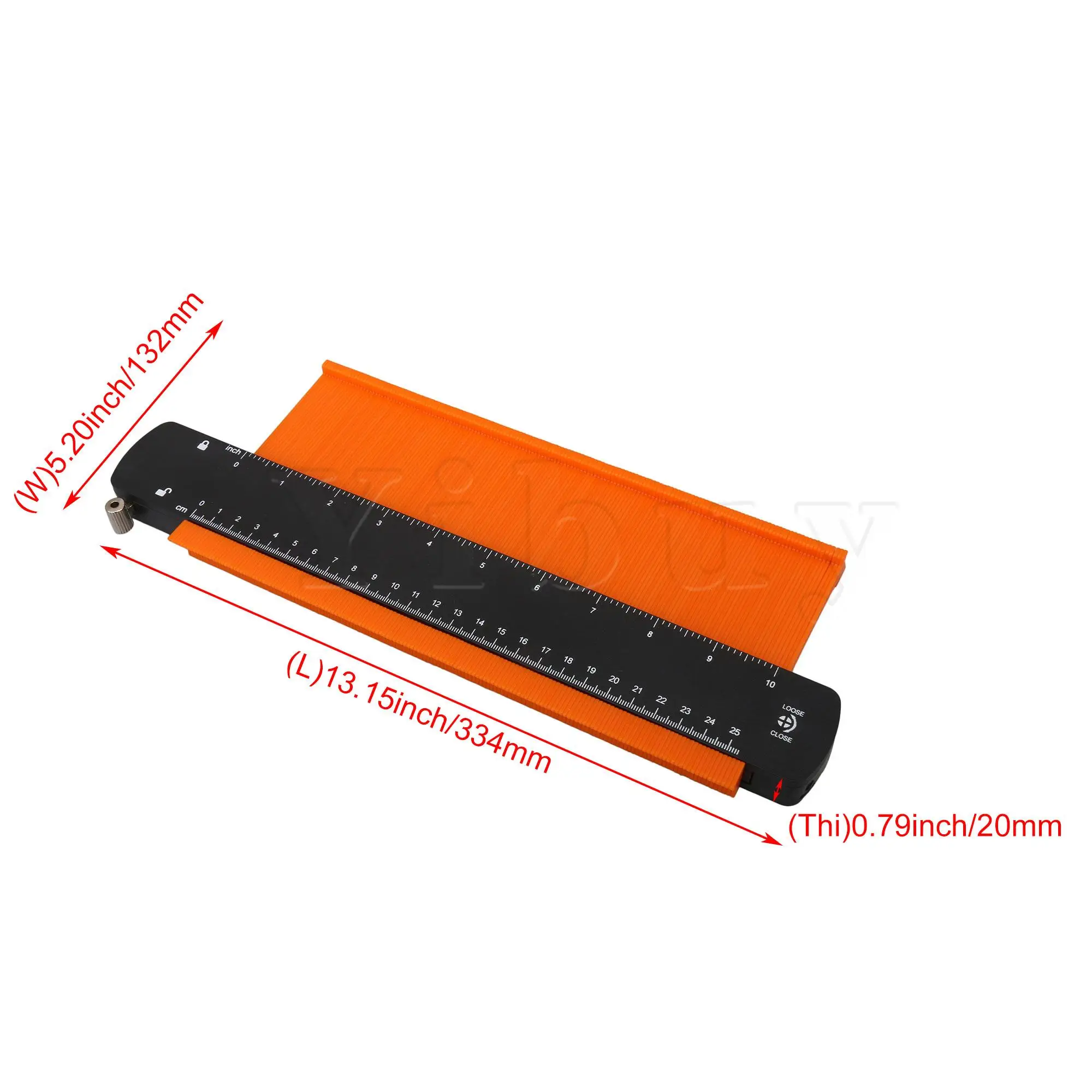 

Adjustable Contour Gauge 10 inch Lock Measuring Tool Ruler for Corners