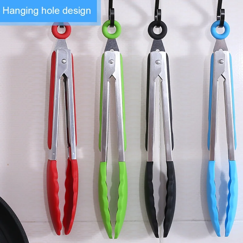 Кухонные щипцы из нержавеющей стали легко фиксирующие для еды набор кухонных