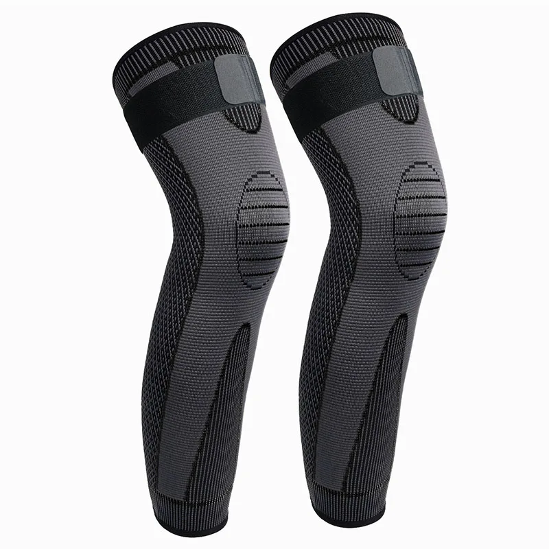 

Knitted Straps Compression Sports Lengthened Knee Pads Men Autumn Winter Protection Basketball Football Warm Protective Gear G13