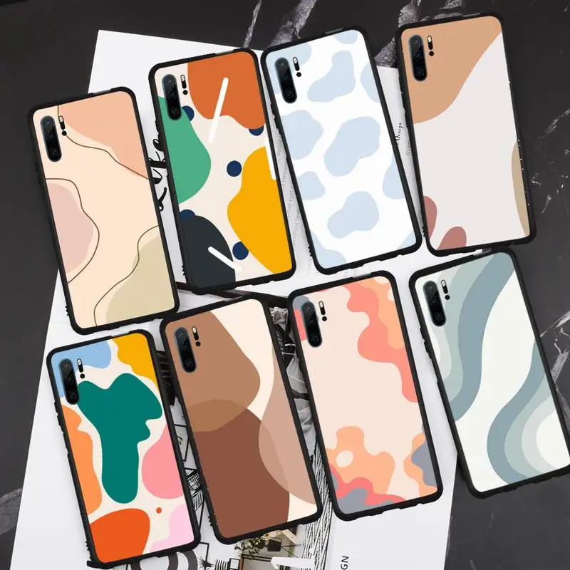 

Fashion colorful mosaic minimalism painting Phone Case For Huawei honor Mate P 9 10 20 30 40 Pro 10i 7 8 a x Lite nova 5t cover
