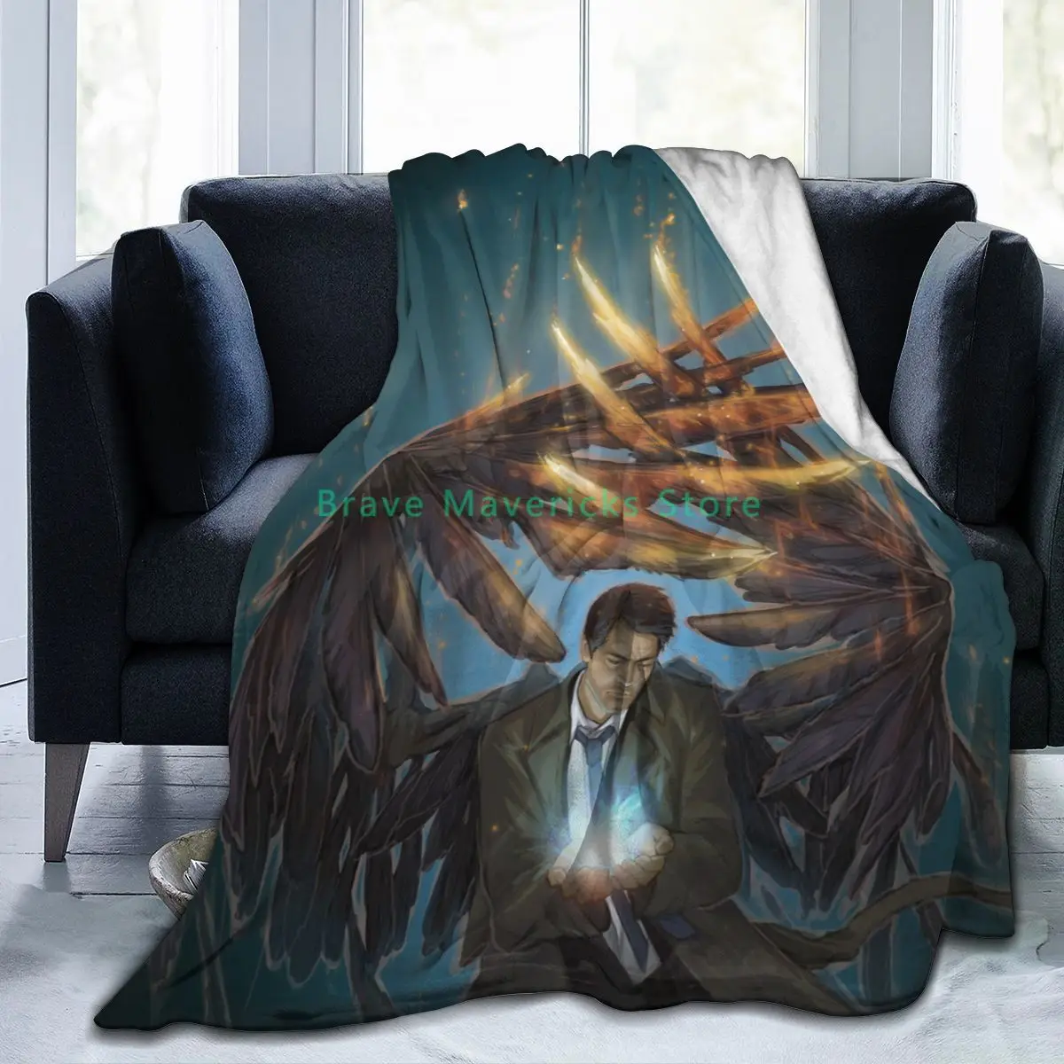 

1-Supernatural New 3D Personality Printed Flannel Blanket Sheet Bedding Soft Blanket Bed Cover GUN Textile Decoration
