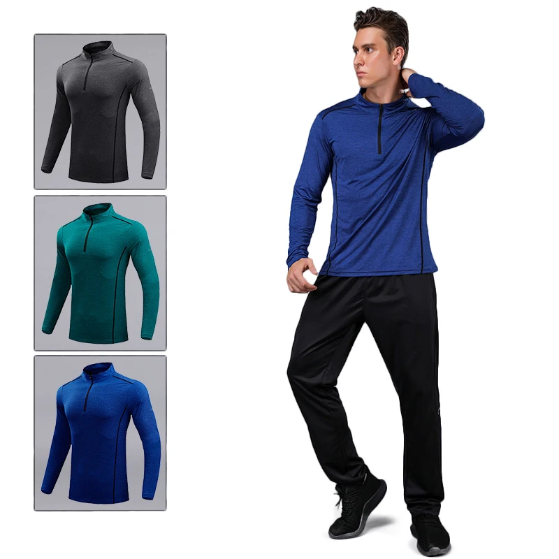 Spring and winter running long shirt men's quick-drying exercise compression sports gym workout outdoor climbing training