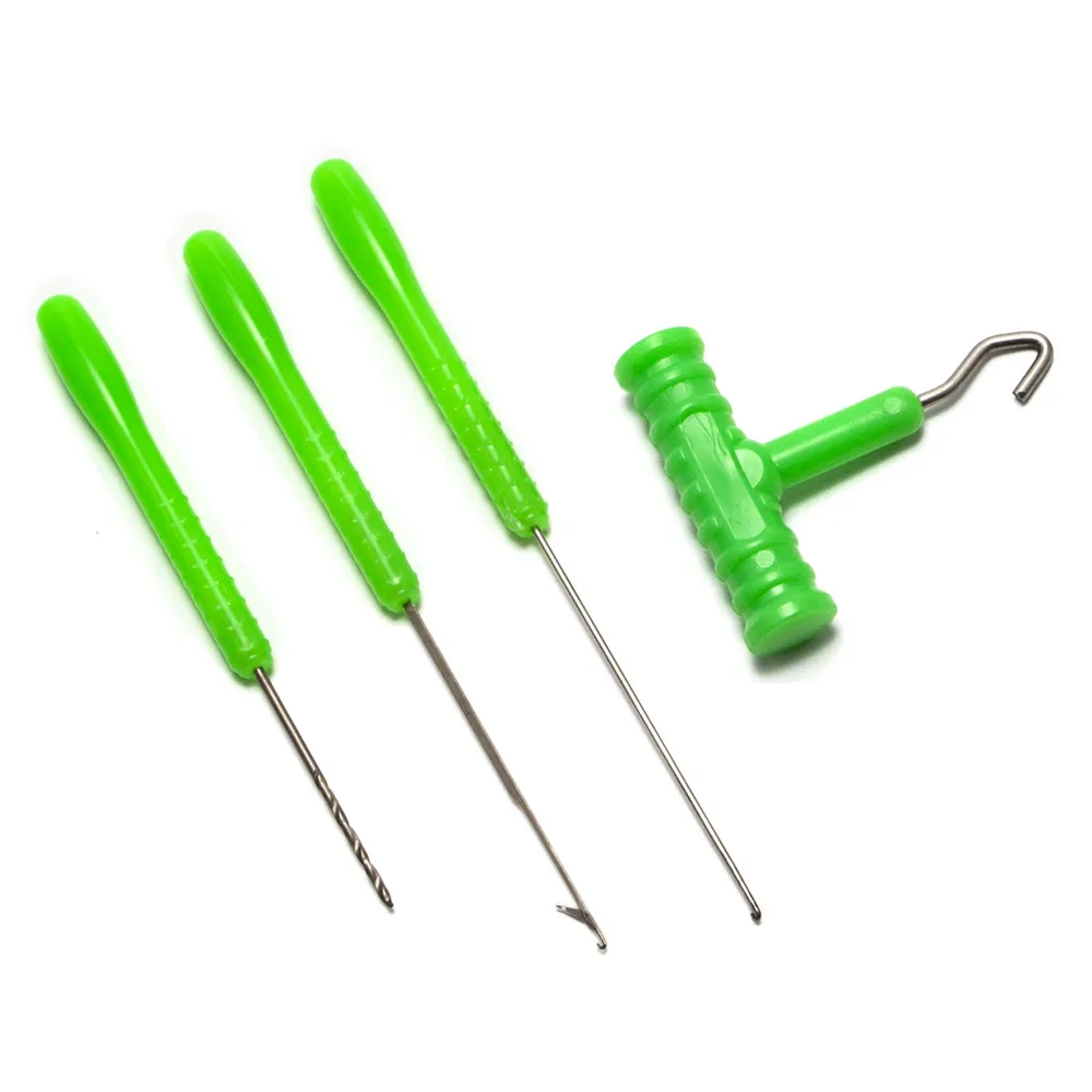 

4pcs Bait Needle Driller Tool Stainless Iron Baiting Needle Drill Portable Boilie Needle Hook Carp Fishing Needle Tool Set