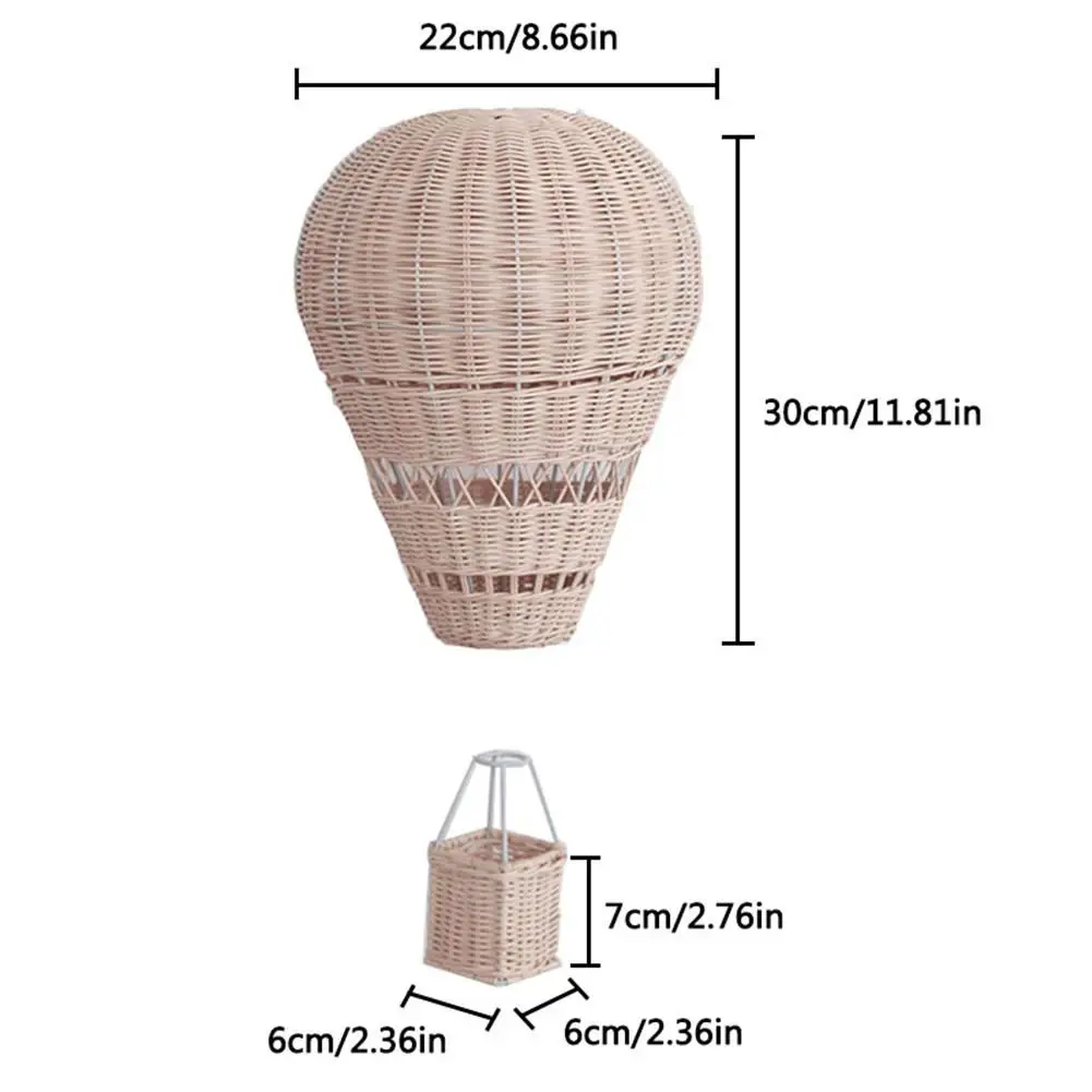 

1PC Nordic Hand-woven rattan Hot Air Balloon Kids Room Wall Decorations Bohemia Nursery Decor Photo Props Christmas Ornament 40P