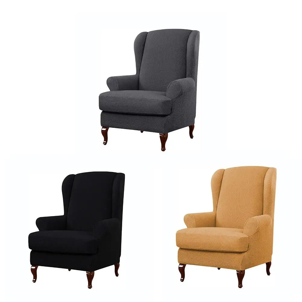 Наклонная рука короля обратно эластичные чехлы на кресла кресло Wingback крыло диван