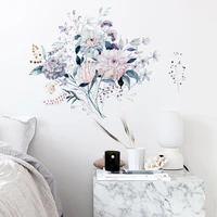 30 warm watercolor flower combination wall stickers for living room bedroom home background decoration removable girl gift 2022