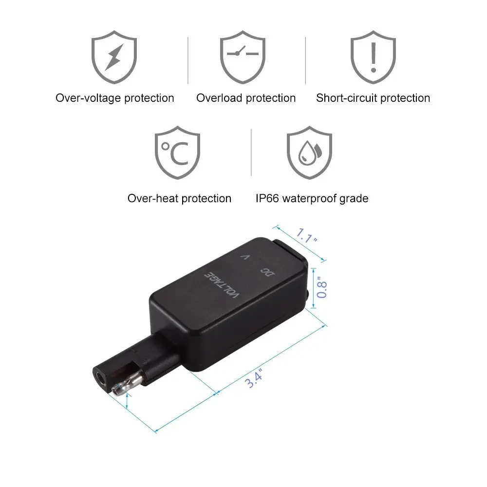 4.2A SAE к двойному водонепроницаемому USB зарядному устройству вольтметр 10А