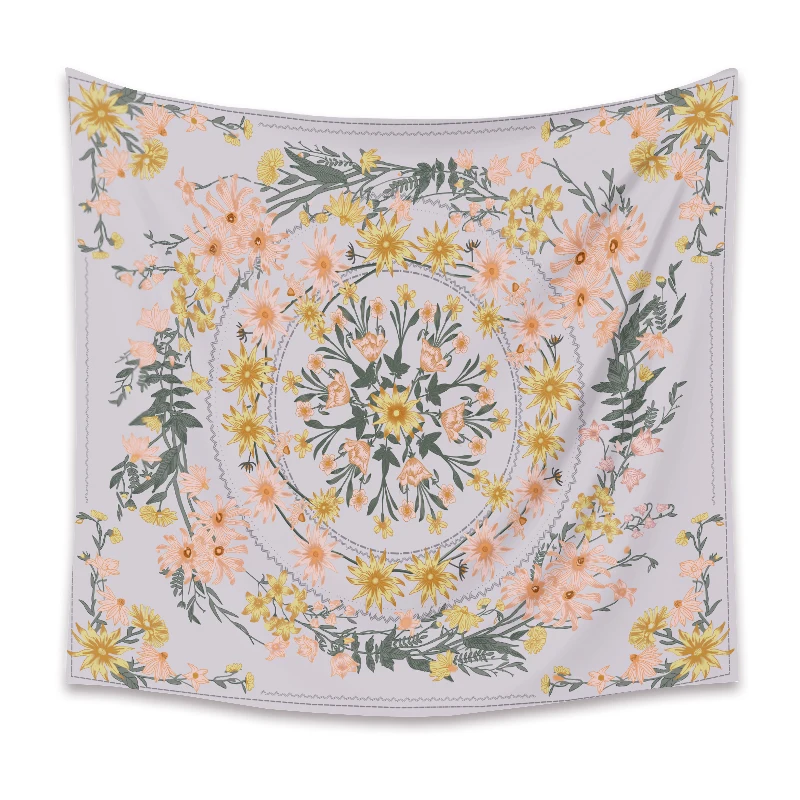 Богемный растительный принт индийская Мандала настенный подвесной цветок