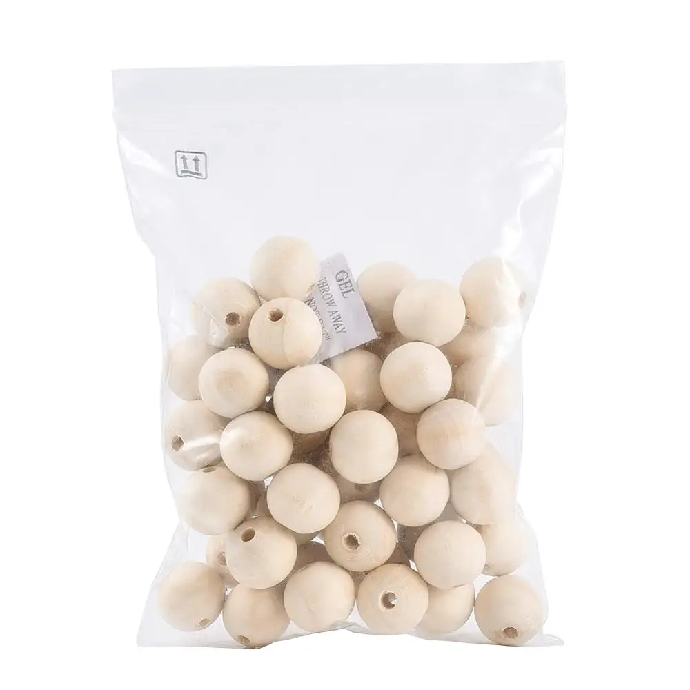 Pandahall 50 шт Круглые деревянные бусины для изготовления ювелирных изделий без