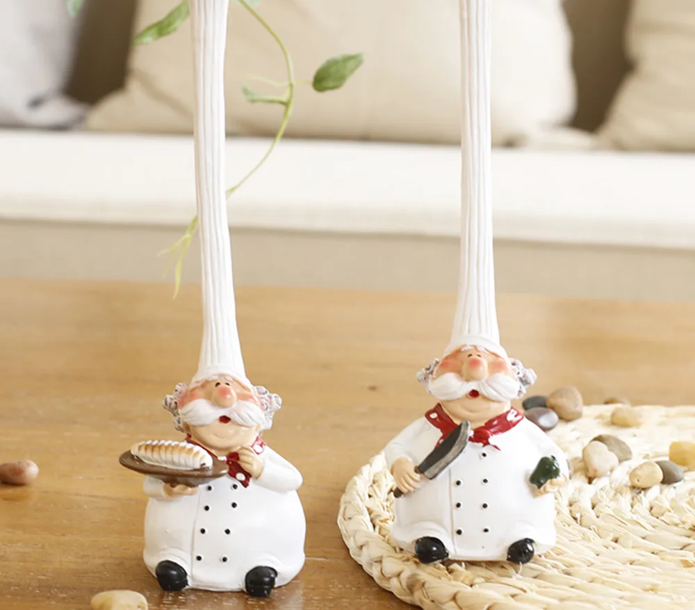 

2 Pasts/set Bakery Resine Statuette Cake From Chef Cook Statue Home Kitchen Restaurant Bar Cafe Decoration