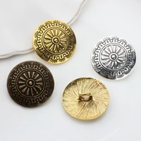 3pcslot 30mm retro zinc alloy round bronze daisy concho decorative buttons charms pendants for diy accessories
