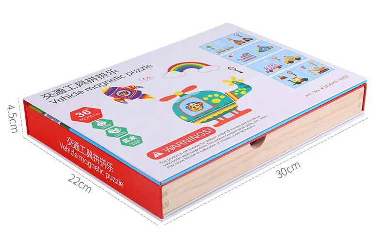 

Montessori Magnetic Puzzle Toys For Children Building Early Education Toys parent-child interaction