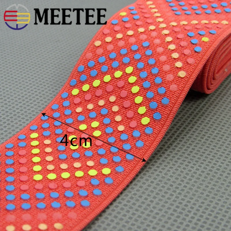 Meetee 2Meters 4cm Non-slip Glue Elastic Band Silicone Spring Webbing DIY Clothing Decor Rubber Sewing Accessories EB033 | Дом и сад