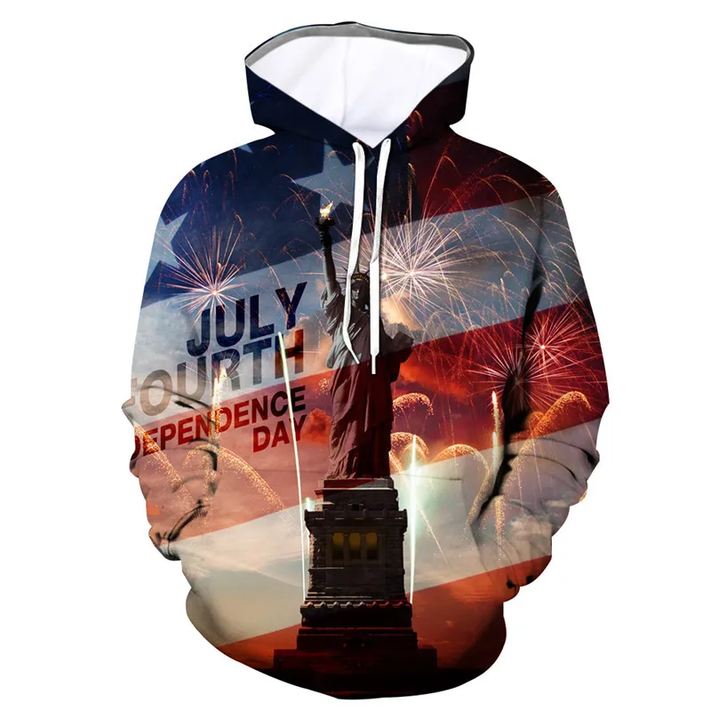 2019 осень День Независимости 3D Толстовка для мужчин/wo мужские толстовки модные