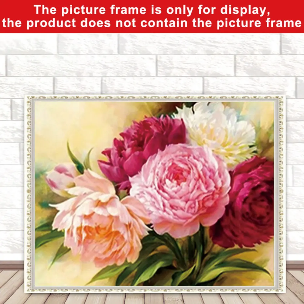

DIY Diamond Peony Flowers Cross Stitch Diamond Embroidery Mosaic Diamond Home living room Decor Diamonds Painting