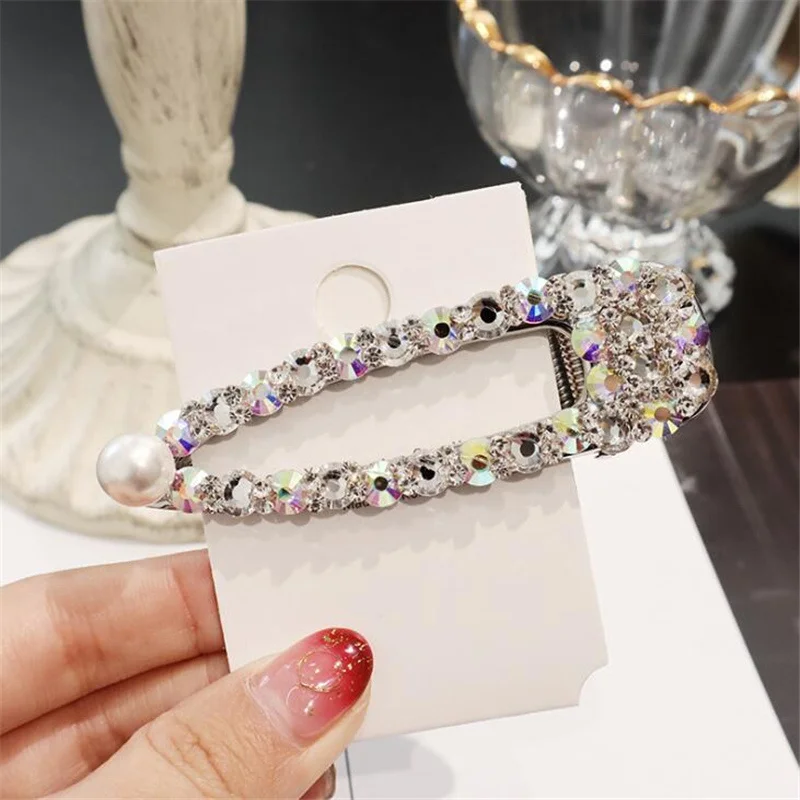 Style 7 1 шт., корейский стиль, стразы для женщин и девушек, геометрический сплав, модные заколки для волос, аксессуары для волос для девочек, золотые, серебристые блестящие заколки для волос - Цвет: Style 7