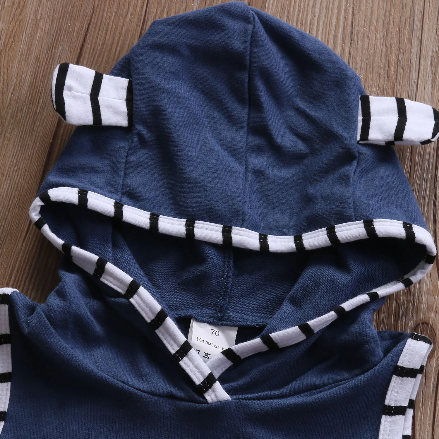 Newborn Infant Kids Baby Boy Clothes Set Striped Hoodies Top + Short Pants Outfit Summer Clothing 3Pcs sets |