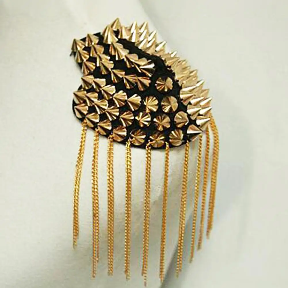 Vintage Brooch Charming Tassel Chain Punk Style Shoulder Board Mark Badges Celebration Party Suit Accessories | Украшения и