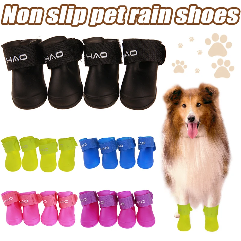 

Одежда Для Собак Pet Rain Boots For Dogs Waterproof Anti-slip Paw Protection Rain Snow Shoes For Small And Medium Dogs