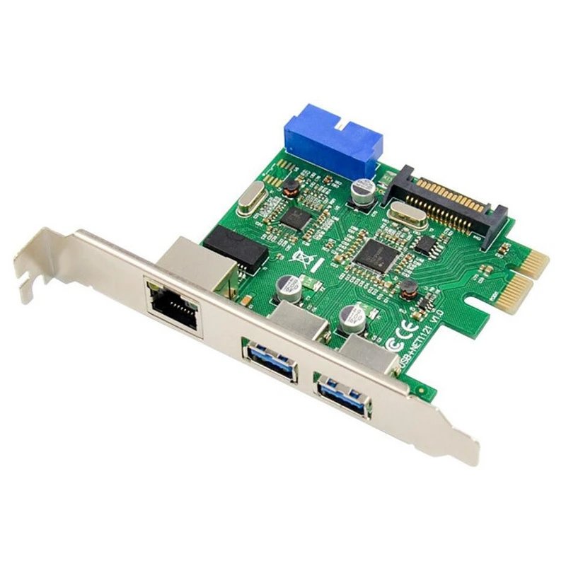 AAAJ-PCI-E SuperSpeed USB 3.0 + Gigabit RJ45 LAN Network Control Card Dual Chip | Компьютеры и офис