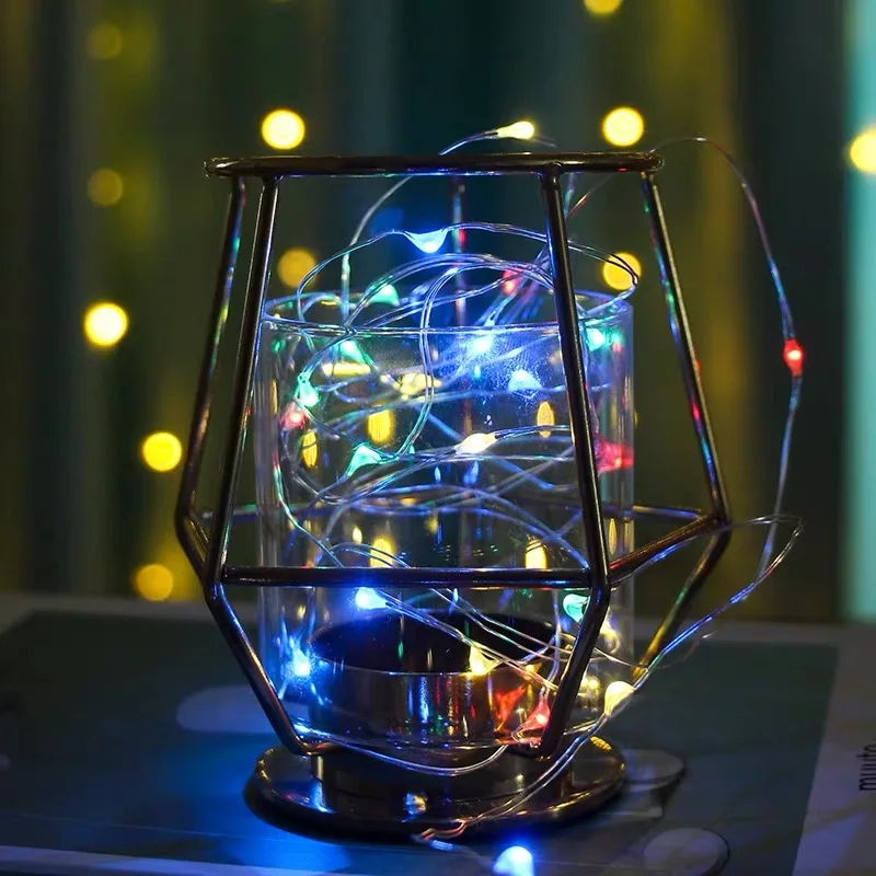 Светодиодная гирлянда 2 м 3 5 медная проволока многоцветная домашний Декор