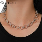 Ожерелье-чокер Sindlan в стиле панк для женщин, простой чокер серебряного цвета в стиле хип-хоп, Геометрическая цепочка, Ювелирное Украшение для пар, 1 шт.