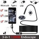 7 мм канализация промышленный мобильный эндоскоп трубопровод эндоскопия тип C гибкая змеиная камера USB C автомобильный бороскоп для телефона Android