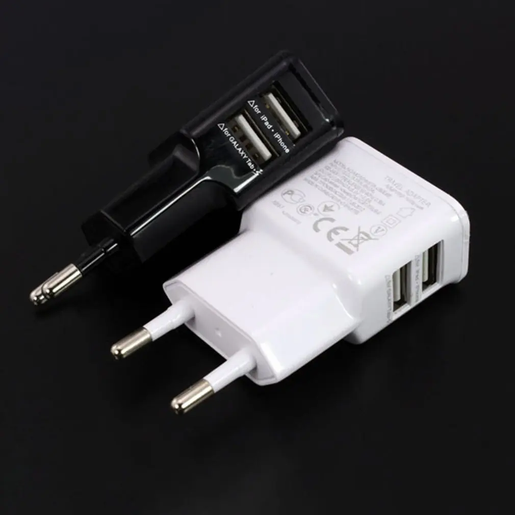 eu plug 5v 2a dual usb universal mobile phone chargers travel power charger adapter plug charger for iphone for android free global shipping