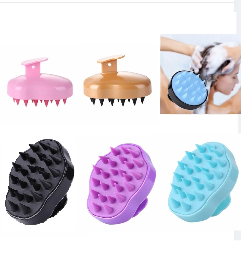 

5 Colors Silicone Scalp Massage Shampoo Brush Shower Body Brush Washing Shower Hair Comb Mini Head Meridian Massage Comb