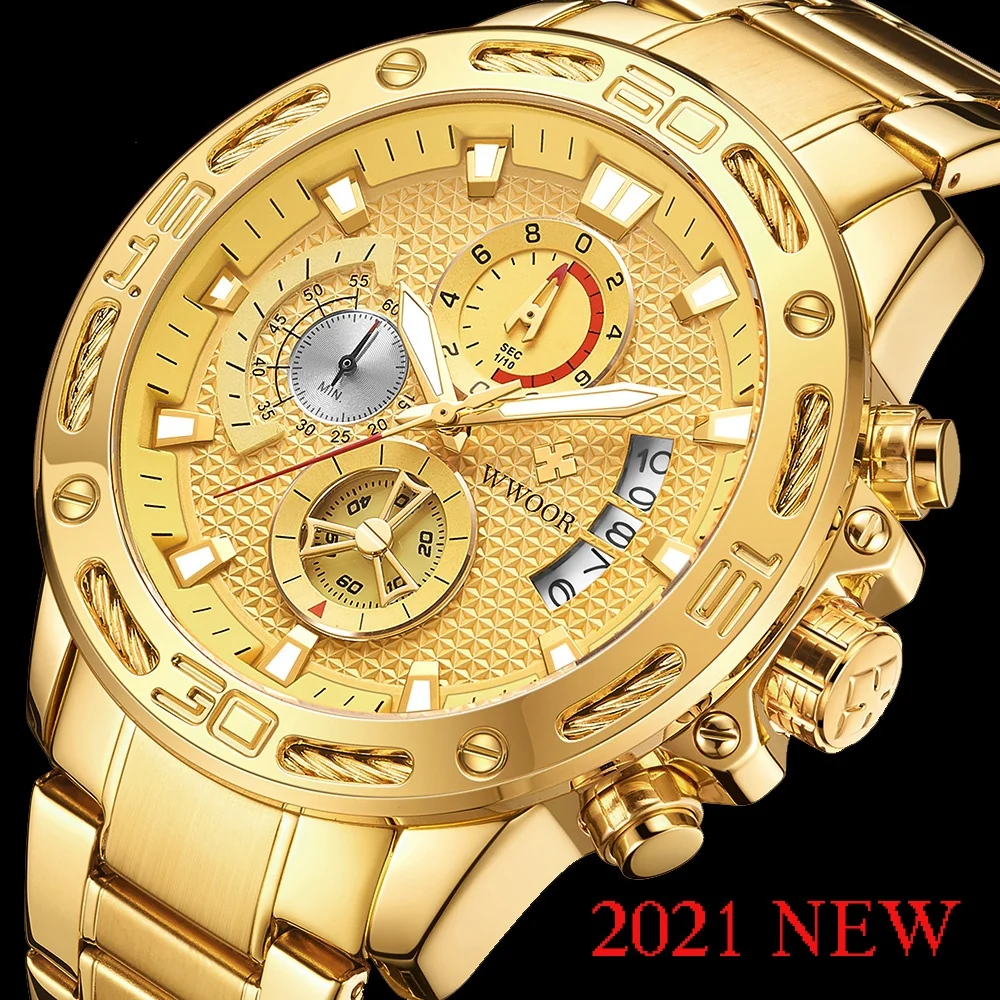 Мужские водонепроницаемые кварцевые часы из нержавеющей стали с