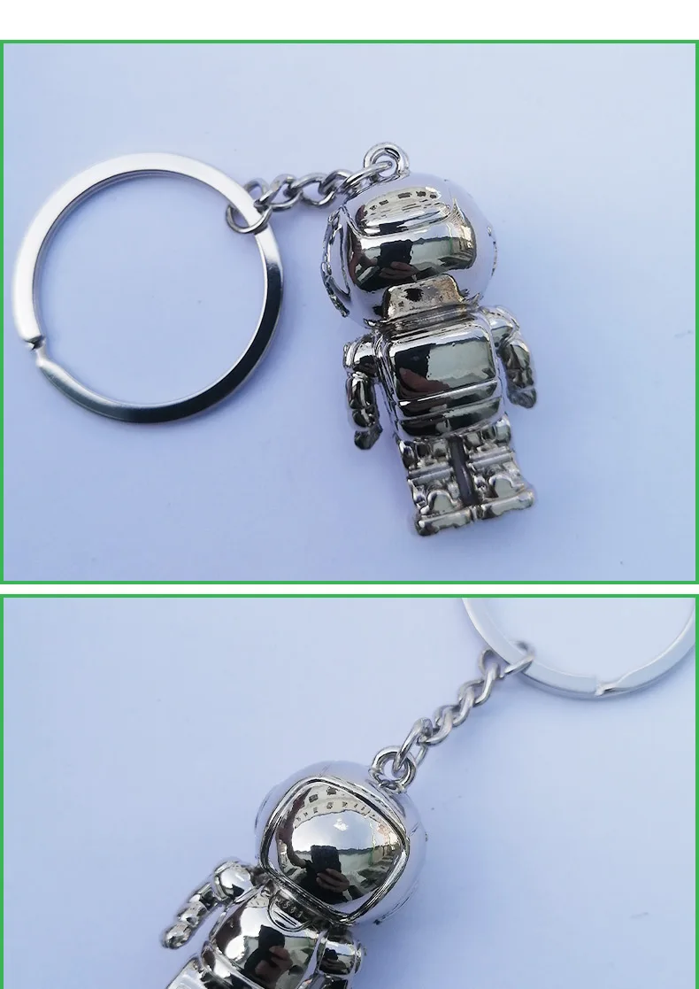 

Cartoon Three Dimensional Robot Keychain Creative Popular Metal Keyring Couples Favorite Gift Bag Backpack Car Key Accessories