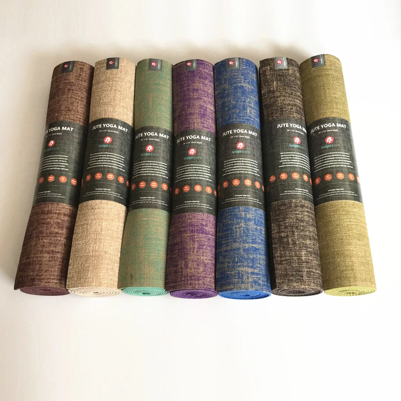 Коврик для йоги из натурального джута нескользящий коврик фитнеса гимнастики