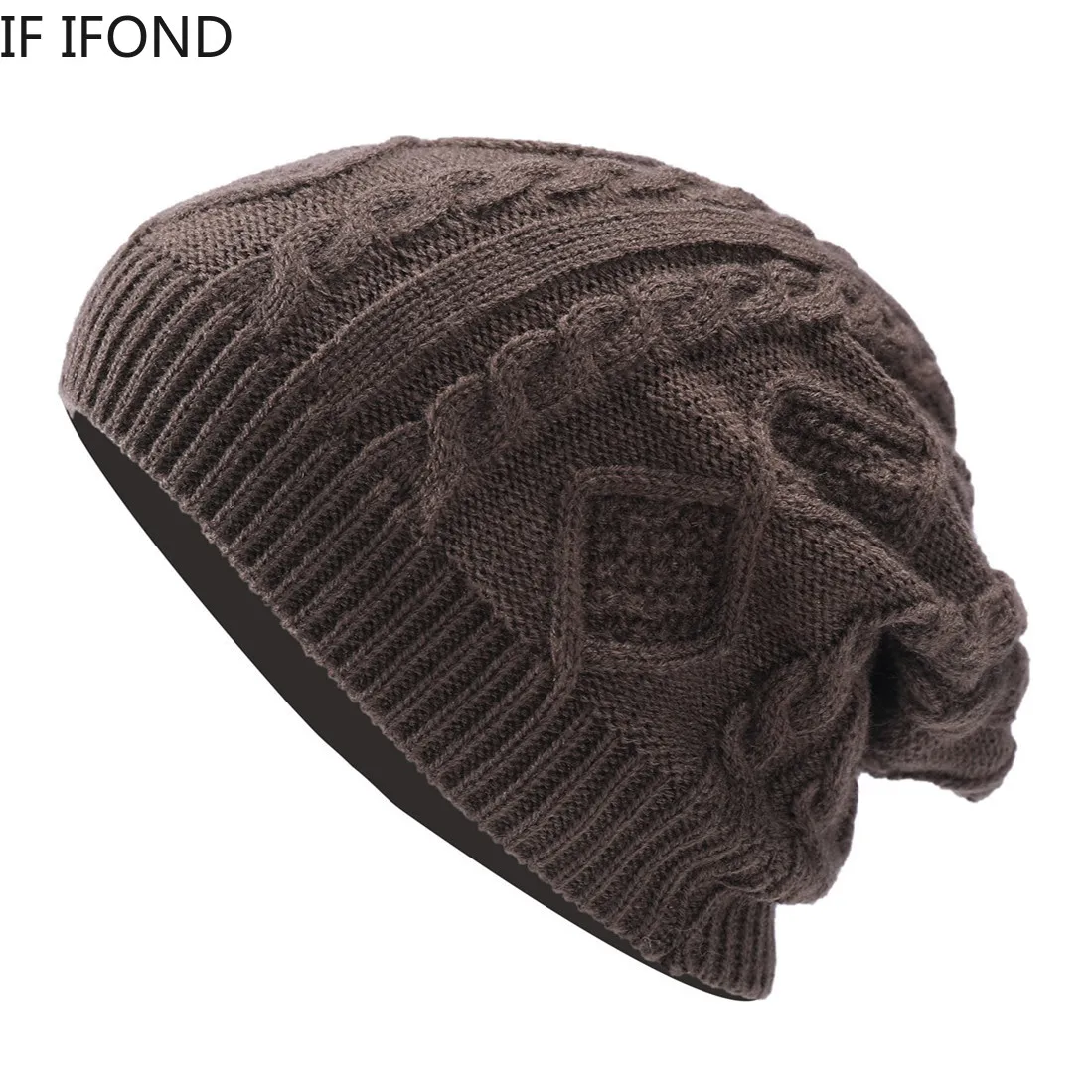 

Unisex New Winter Skullies Beanies Hats Solid Warm Baggy Knitted HIP HOP HatMale Beanie Hat Bonnet
