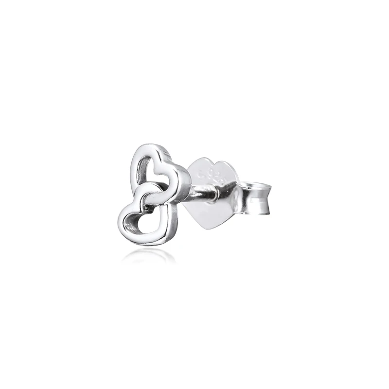 Signature Me My Loves одиночные серьги гвоздики 100% Аутентичное Стерлинговое серебро