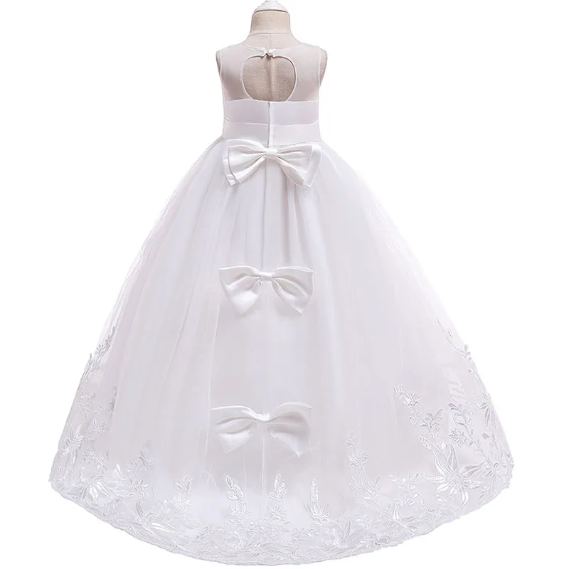 Tailing Girls Christmas Dress White Bridesmaid Kids Clothes Children Long Princess Party Wedding Evening Costume 12 13 14 Years images - 6