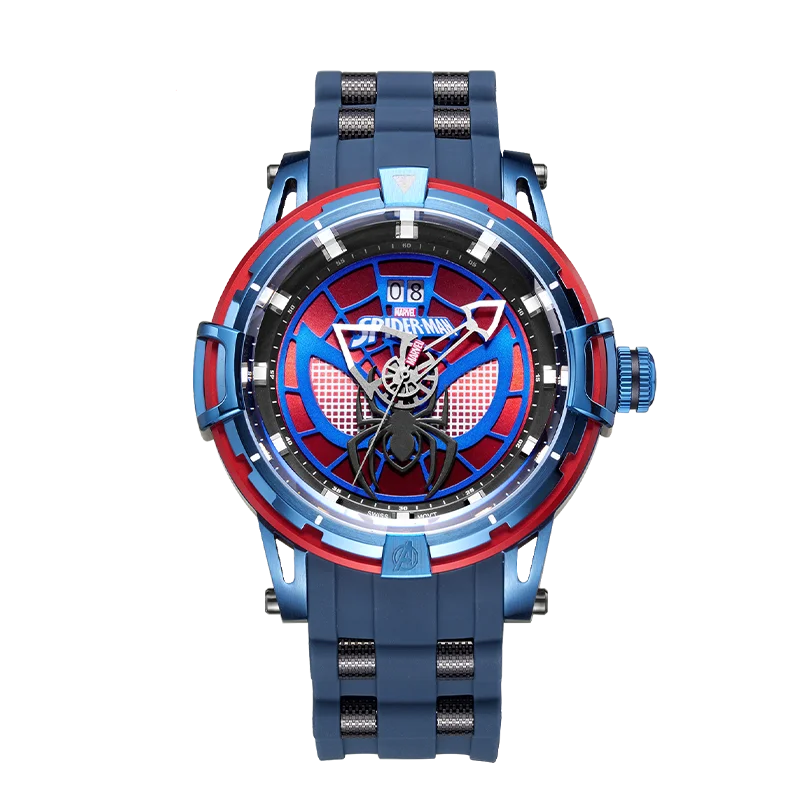 

Super Big Calendar Display Spider-Man Branded Steel Watch Swiss Quartz Reloj