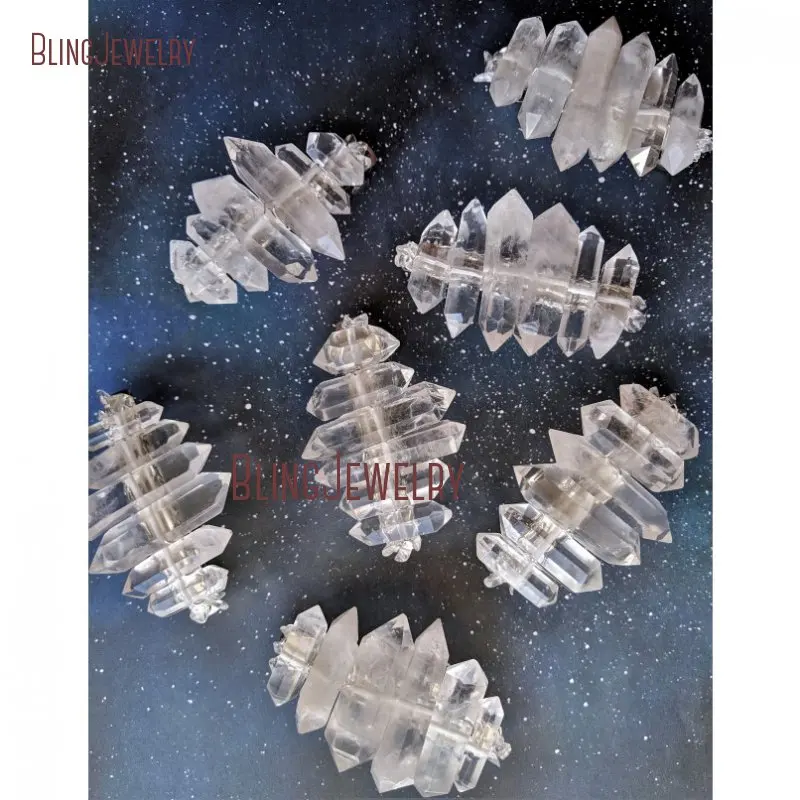 

The Nebula Clear Quartz Hair Clips Raw Stone Hair Barrettes, Bridal Hair Accessories HJ27799