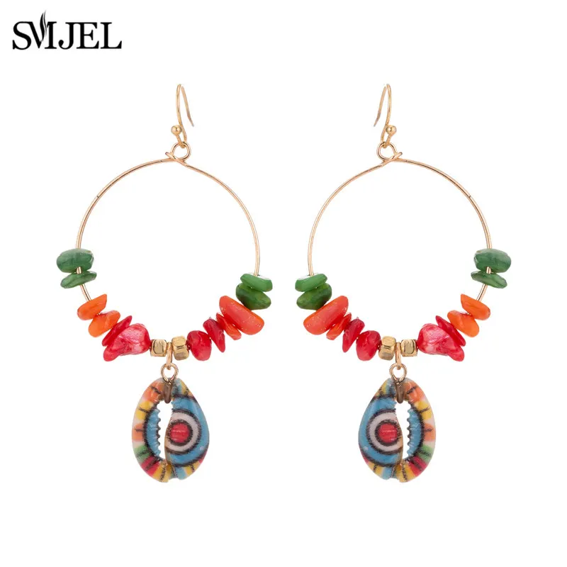 SMJEL Boho серьги из бижутерии ювелирные изделия этнический разноцветный