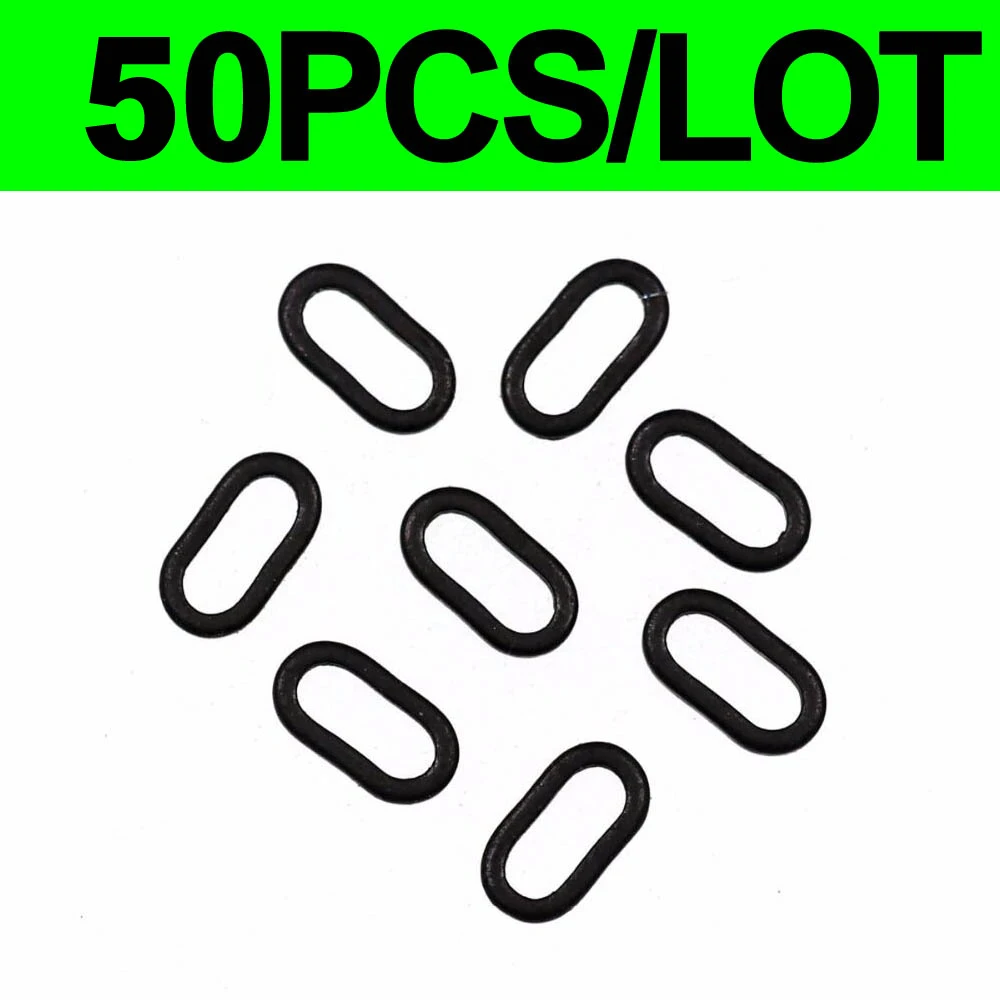 Oval Ring 50pcs Jigeecarp 50/100 шт Карп Рыбалка бойлов подключения овальное Rig кольцо с антибликовым покрытием 6 мм круглая Установка кольцо конец Снасти Терминал аксессуары - Цвет: Oval Ring 50pcs
