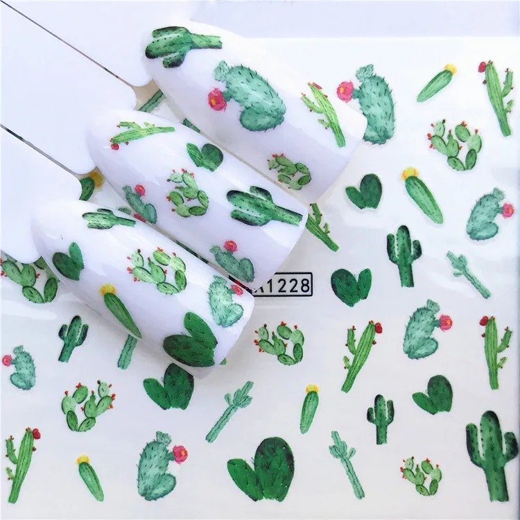 1Pcs Stylish DIY Cactus Flowers Nail Art Stamp Stamping Image Plate Stainless Steel Nail Template Manicure Stencil Tools 5 Style - Цвет: 2