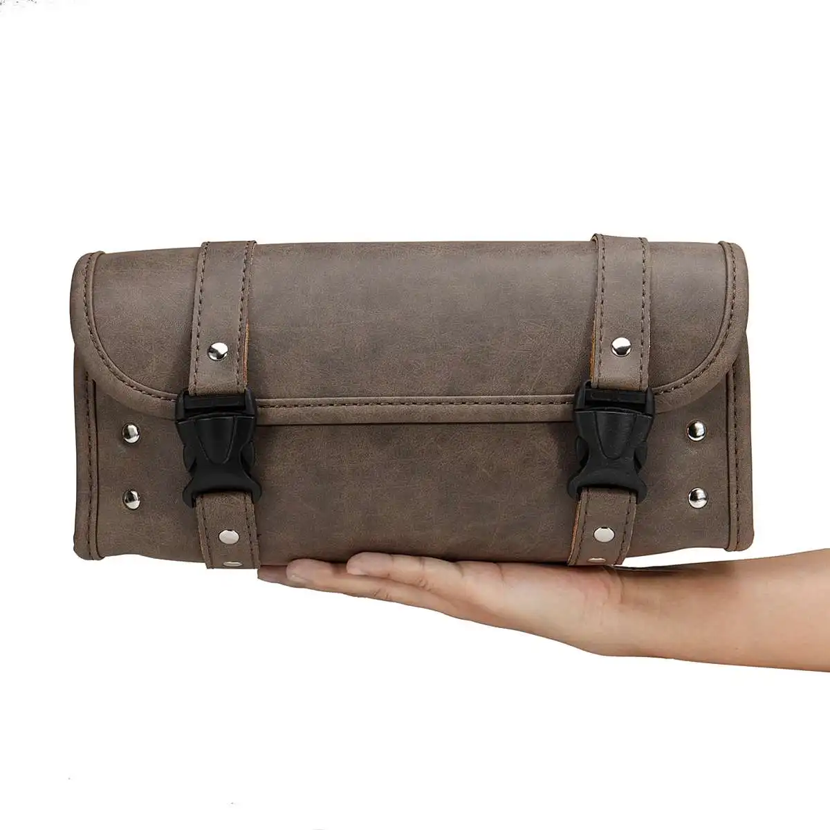 

Универсальная мотоциклетная сумка для переднего инструмента, сумка для хранения багажа, седельные сумки, матово-коричневые