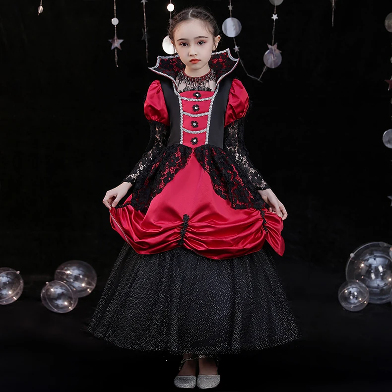

Hallowmas Stand Collar European Court Dress Show Baroque Stage Performance Children's Dress Princess