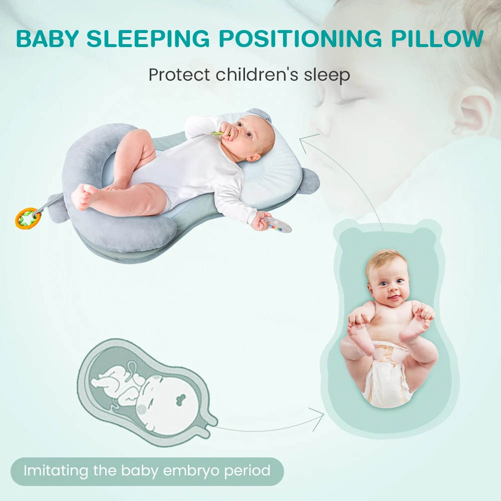 Comfortable Baby Pillow Newborn Head Protector Nursing Prevent Flat Anti Roll Soft Infant Sleeping Cushion | Мать и ребенок