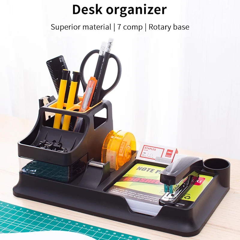 

High Quality For Deli 38252A Desktop Organizer Office Storage Set 17 Piece Set Black Hot Selling